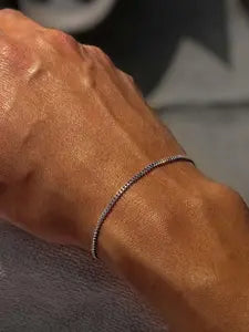 Men's Summer Street Hip-Hop Style Trend Link Bracelet, Minimalist Plain All-match Bracelet, Fashion Stainless Steel Jewelry as Birth